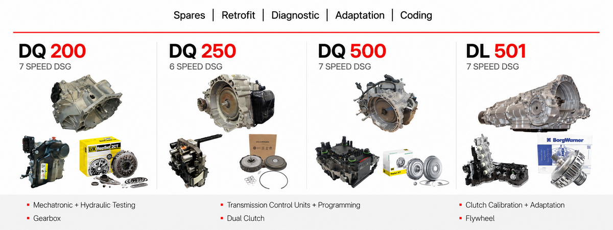 DQ200, DQ250, DQ500 and DL501 transmission parts and services